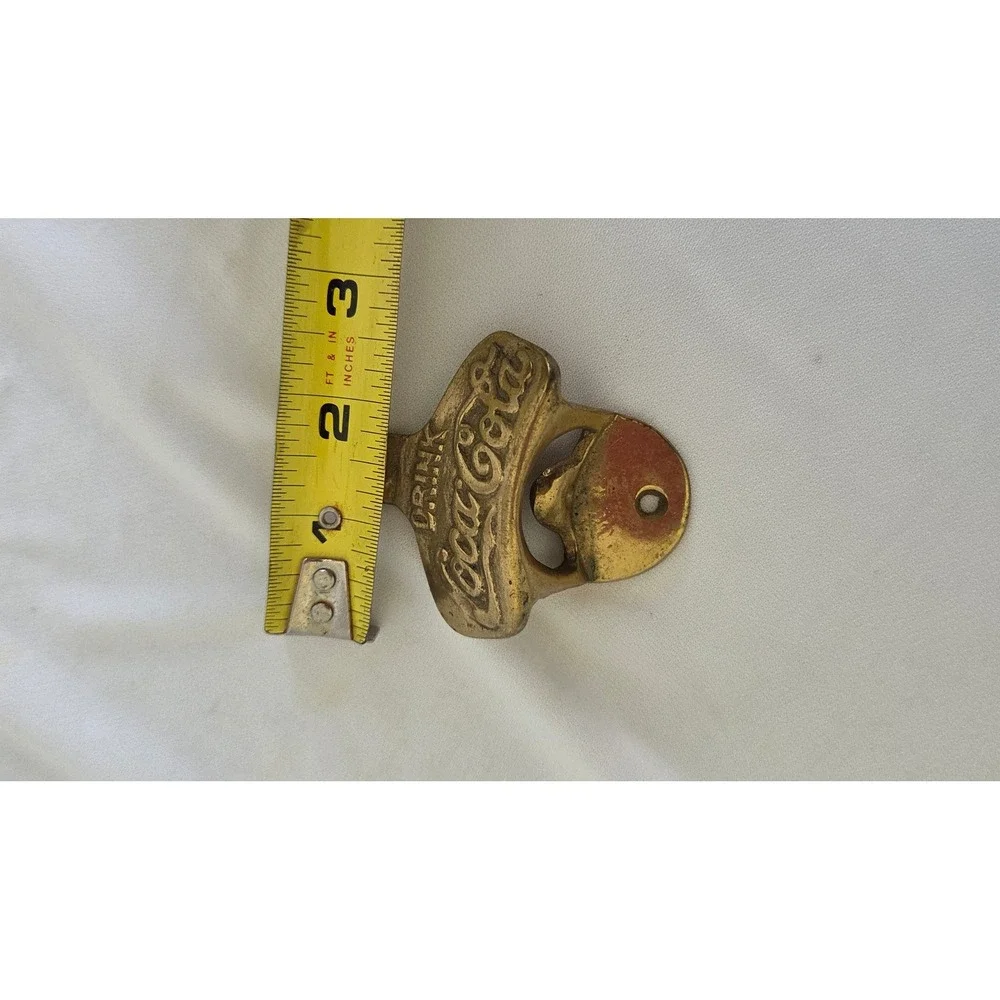 Vintage Coca-Cola Wall Mount Bottle Opener Brass Soda Advertising